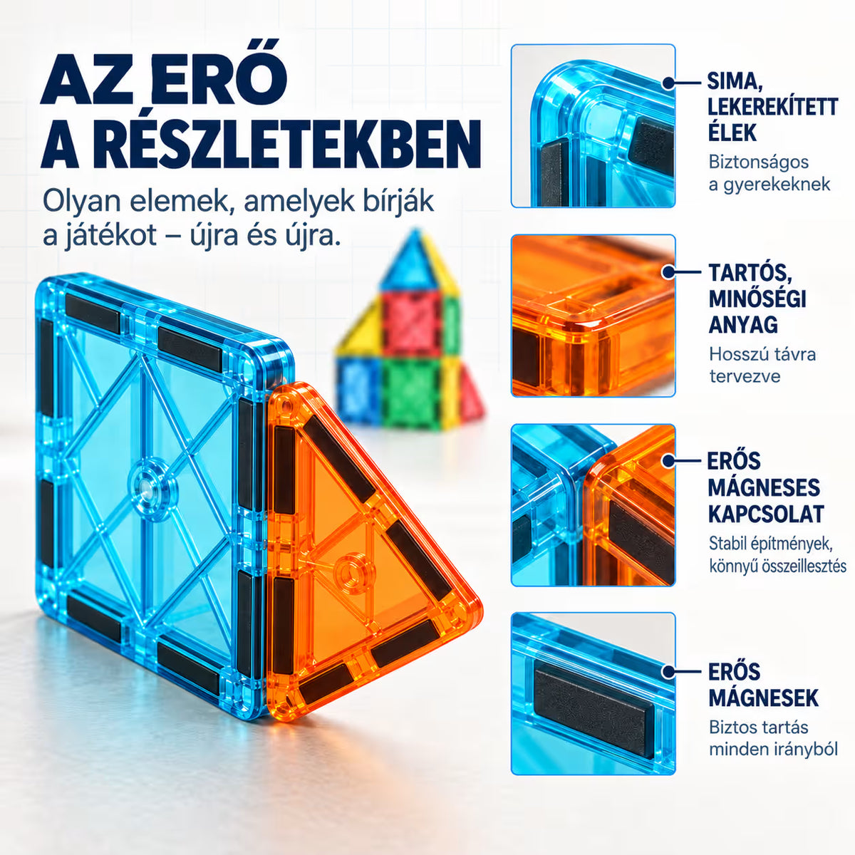 70 részes intelligens mágneses építőjáték-szett