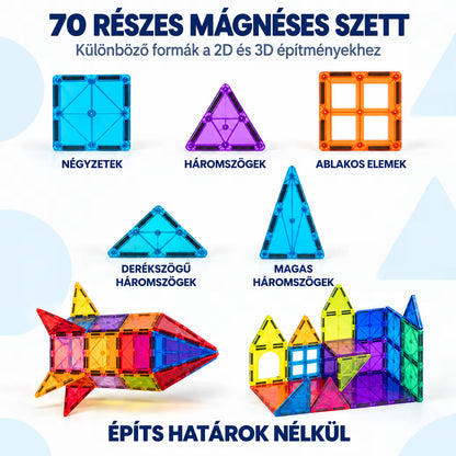 70 részes intelligens mágneses építőjáték-szett